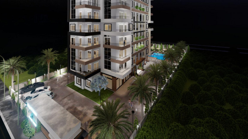 Проект в Авсалларе на этапе строительства с планировками 2+1, 97 м2 - Ракурс 22