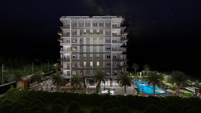 Проект в Авсалларе на этапе строительства с планировками 2+1, 97 м2 - Ракурс 24