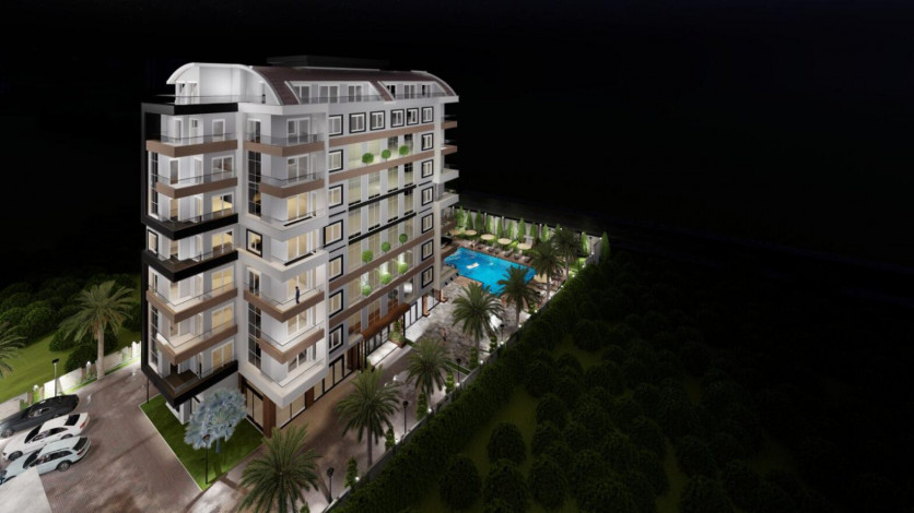 Проект в Авсалларе на этапе строительства с планировками 2+1, 97 м2 - Ракурс 26