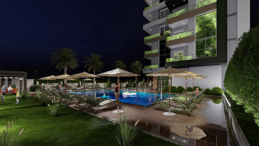 Проект в Авсалларе на этапе строительства с планировками 2+1, 97 м2 - Ракурс 27