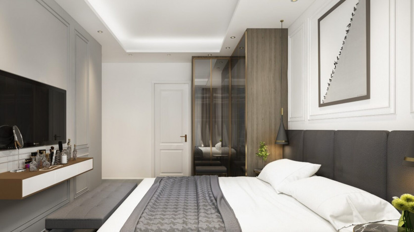 Проект в Авсалларе на этапе строительства с планировками 2+1, 97 м2 - Ракурс 51