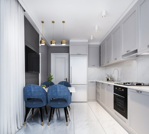 Проект в Авсалларе на этапе строительства с планировками 2+1, 97 м2 - Ракурс 52