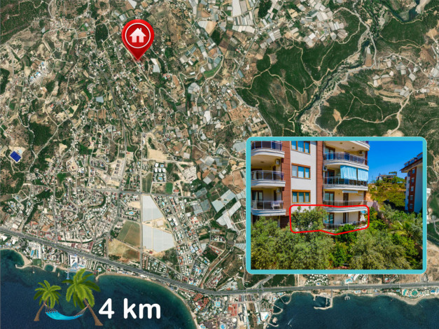 Квартира 1+1 в Авсалларе по отличной цене, 60 м2 - Ракурс 30