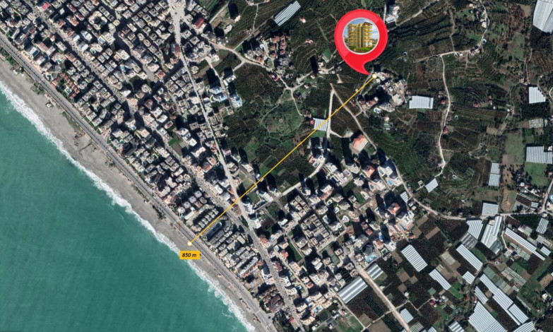 Просторная меблированная квартира 2+1 с видом на море и горы  в районе Махмутлар, 100 м2 - Ракурс 23