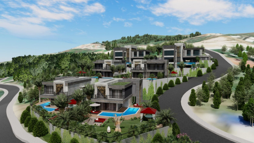 Шикарный проект вилл в районе Каргыджак, с возможностью получения турецкого гражданства, 372-699 м2 - Ракурс 2