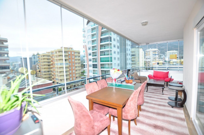 Меблированный пятикомнатный дуплекс с боковым видом на море и горы в районе Махмутлар, 280м - Ракурс 5