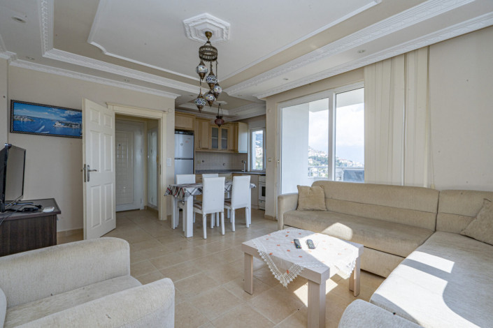 Полностью меблированная трехкомнатная квартира в центре города Аланья с видом на море, 75 м2 - Ракурс 6