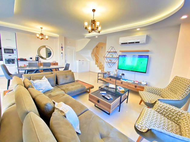 Меблированный дуплекс 5+1 с дизайнерским ремонтом в 100м от Средиземного моря в районе Кестель, 250м - Ракурс 23