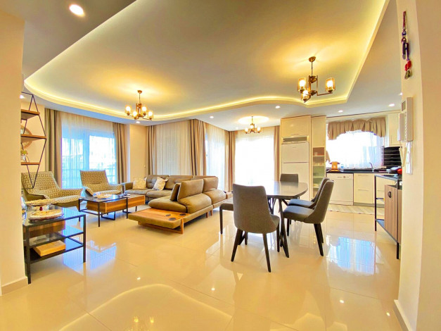 Меблированный дуплекс 5+1 с дизайнерским ремонтом в 100м от Средиземного моря в районе Кестель, 250м - Ракурс 28