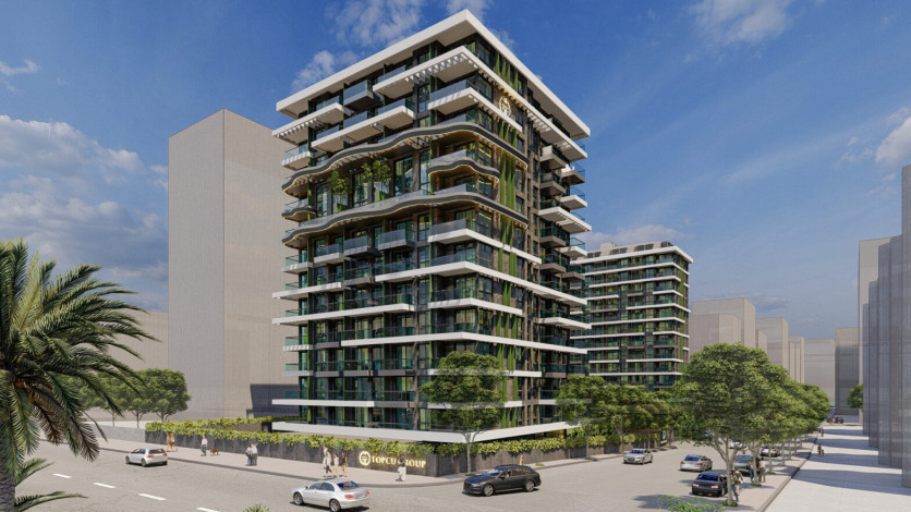 Проект на первой линии моря с различными планировками в Махмутларе! - Ракурс 14