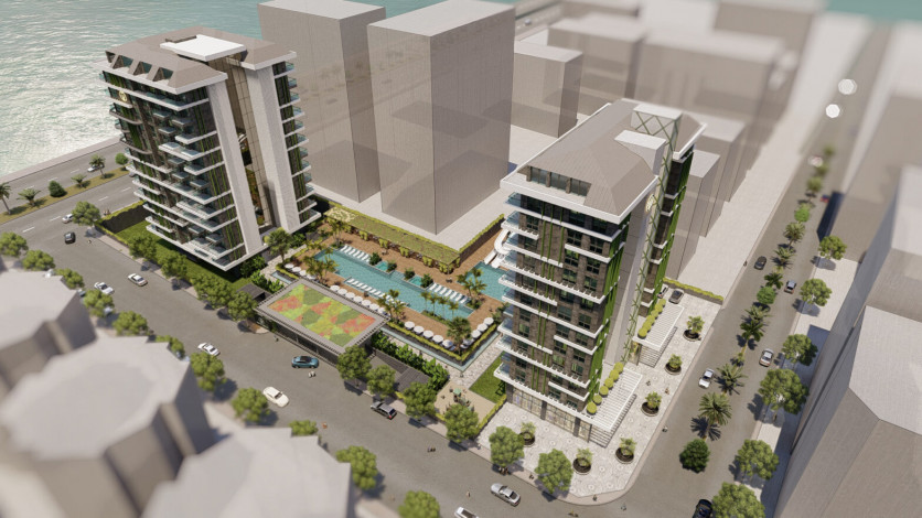 Проект на первой линии моря с различными планировками в Махмутларе! - Ракурс 15