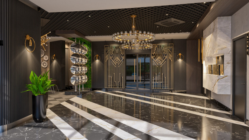 Квартира 2+1 с люкс мебелью и шикарным видом на море в комплексе на первой линии, Каргыджак, 109 м2 - Ракурс 15