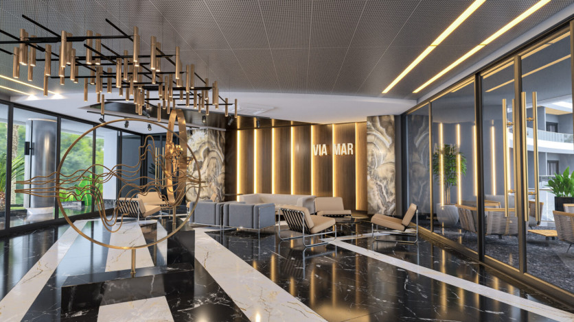 Квартира 2+1 с люкс мебелью и шикарным видом на море в комплексе на первой линии, Каргыджак, 109 м2 - Ракурс 22