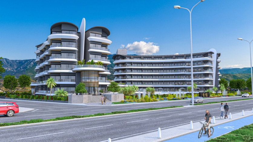 Квартира 2+1 с люкс мебелью и шикарным видом на море в комплексе на первой линии, Каргыджак, 109 м2 - Ракурс 30