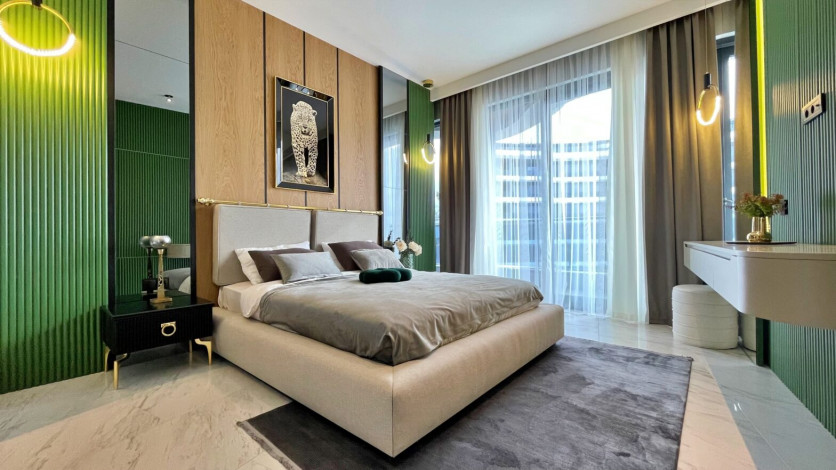 Квартира 2+1 с люкс мебелью и шикарным видом на море в комплексе на первой линии, Каргыджак, 109 м2 - Ракурс 63