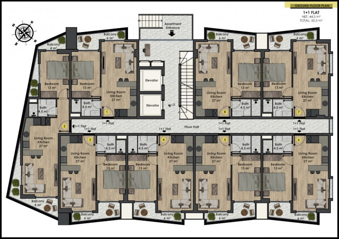 Новый проект в центральной части Махмутлара в 750 м от моря! - Ракурс 9