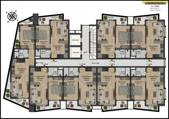 Новый проект в центральной части Махмутлара в 750 м от моря! - Ракурс 13