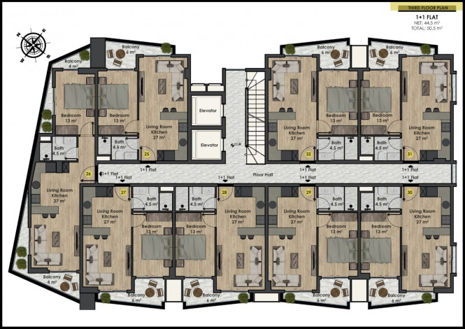 Новый проект в центральной части Махмутлара в 750 м от моря! - Ракурс 15