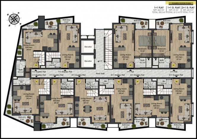 Новый проект в центральной части Махмутлара в 750 м от моря! - Ракурс 17