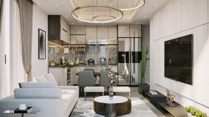 Проект на этапе строительства в экологически чистом районе Аланьи – Каргыджак, 60,4м- 142,6м - Ракурс 4