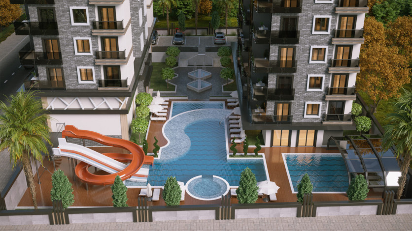 Проект на этапе строительства в экологически чистом районе Аланьи – Каргыджак, 60,4м- 142,6м - Ракурс 15