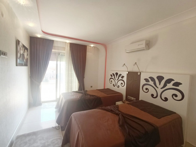 Трехкомнатные меблированные апартаменты с видом на море и горы в районе Махмутлар, 120м2 - Ракурс 14