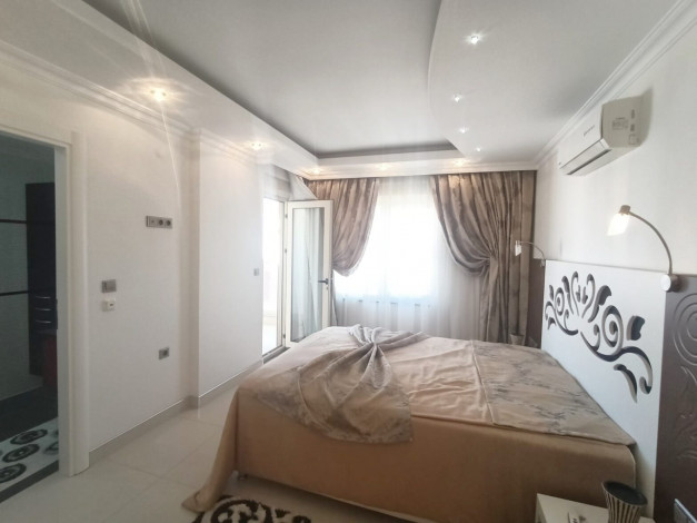 Трехкомнатные меблированные апартаменты с видом на море и горы в районе Махмутлар, 120м2 - Ракурс 18