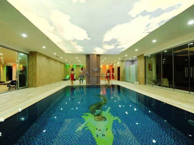 Трехкомнатные меблированные апартаменты с видом на море и горы в районе Махмутлар, 120м2 - Ракурс 29