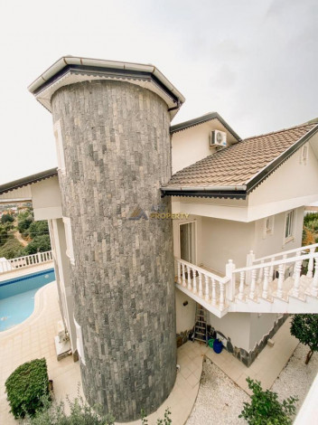 Полностью меблированная вилла 4+1 со бассейном и шикарным панорамным видом на Аланью, 300 м2 - Ракурс 19