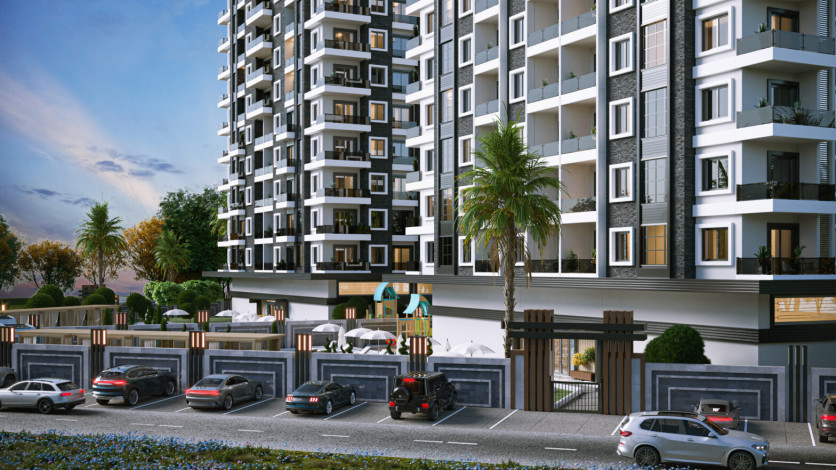 Премиальный комплекс на этапе строительства на границе районов Махмутлар и Каргыджак, 53м-203 - Ракурс 2