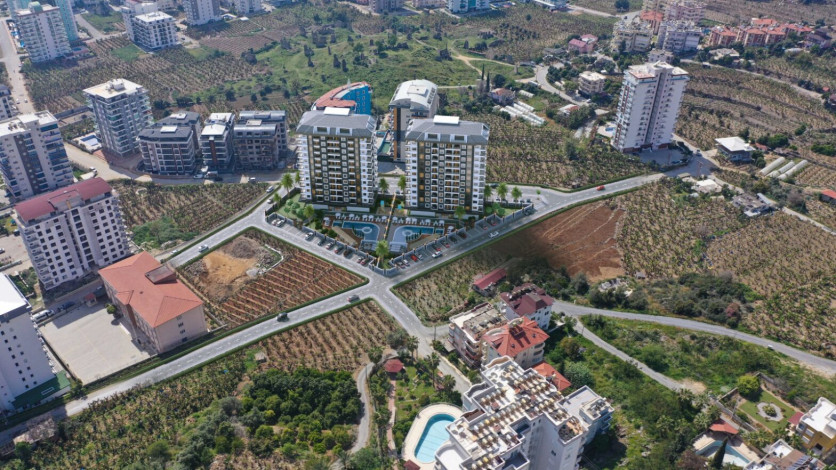 Премиальный комплекс на этапе строительства на границе районов Махмутлар и Каргыджак, 53м-203 - Ракурс 8