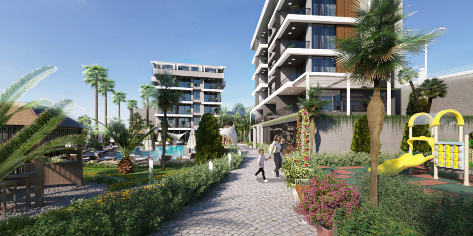 Новый проект жилых домов в красивом зеленом районе Каргыджак, 48-140 м2 - Ракурс 2