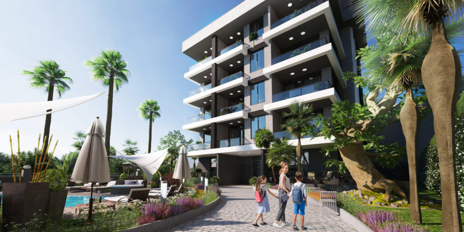 Новый проект жилых домов в красивом зеленом районе Каргыджак, 48-140 м2 - Ракурс 3