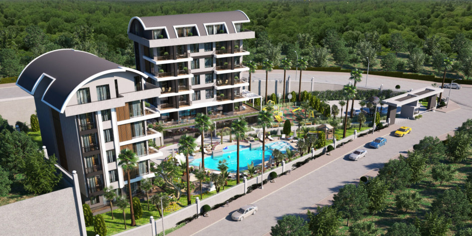 Новый проект жилых домов в красивом зеленом районе Каргыджак, 48-140 м2 - Ракурс 9