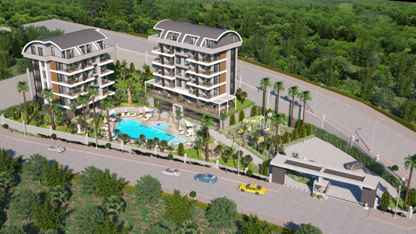 Новый проект жилых домов в красивом зеленом районе Каргыджак, 48-140 м2 - Ракурс 10