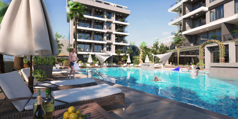 Новый проект жилых домов в красивом зеленом районе Каргыджак, 48-140 м2 - Ракурс 11