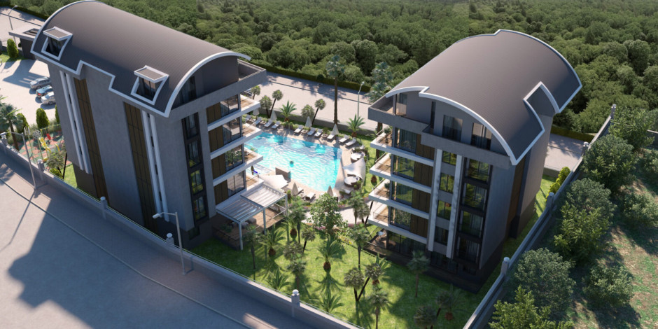 Новый проект жилых домов в красивом зеленом районе Каргыджак, 48-140 м2 - Ракурс 12