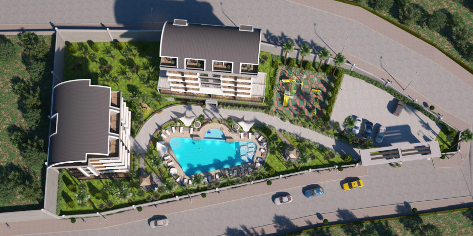 Новый проект жилых домов в красивом зеленом районе Каргыджак, 48-140 м2 - Ракурс 14