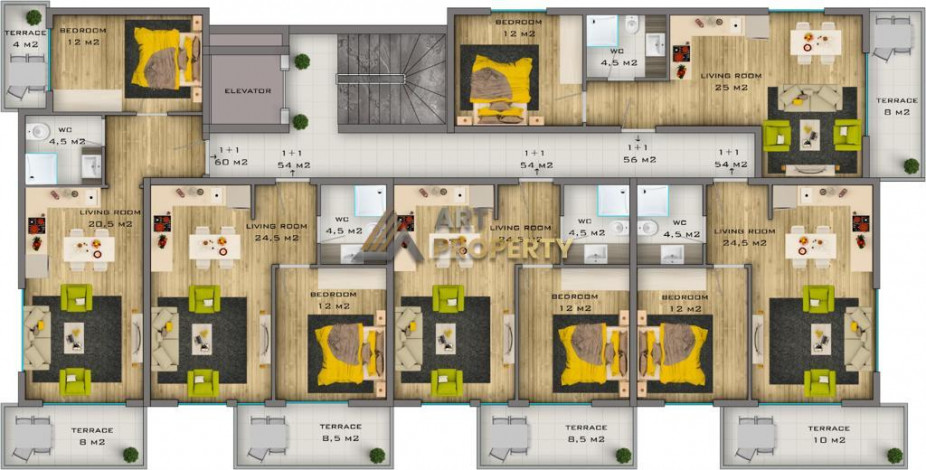 Новострой с отличной локацией в Махмутларе, 54-120 м2 - Ракурс 12