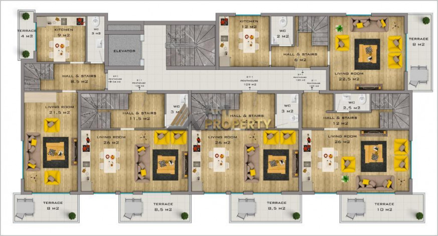 Новострой с отличной локацией в Махмутларе, 54-120 м2 - Ракурс 13