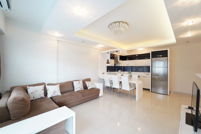 Трехкомнатные меблированные апартаменты с видом на море и горы в районе Махмутлар, 107м - Ракурс 5