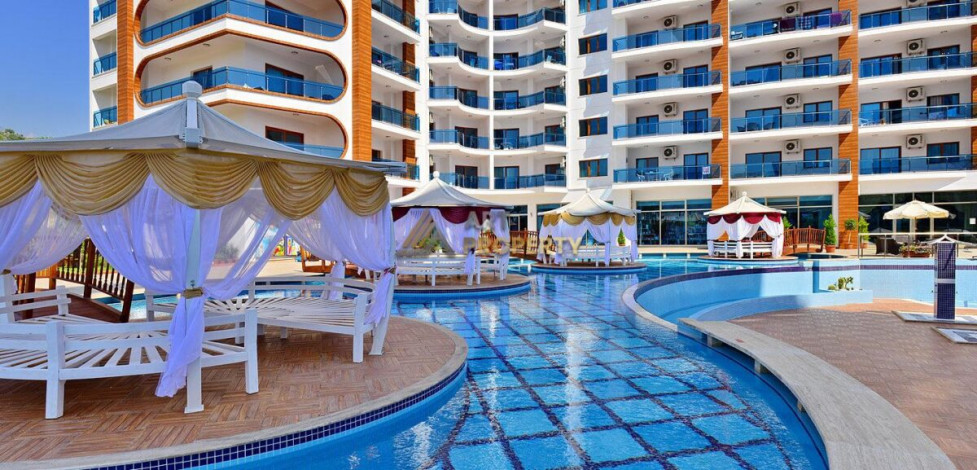 Трехкомнатные меблированные апартаменты с видом на море и горы в районе Махмутлар, 107м - Ракурс 8