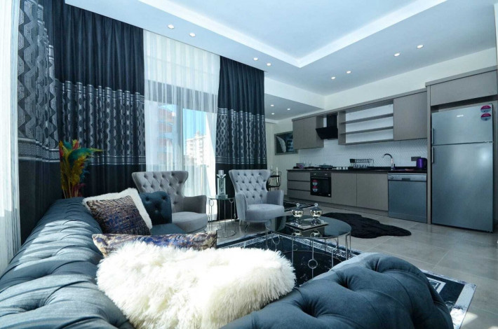 Трехкомнатная квартира с люксовой мебелью в комплексе с инфраструктурой в Махмутларе, 100 м2 - Ракурс 4