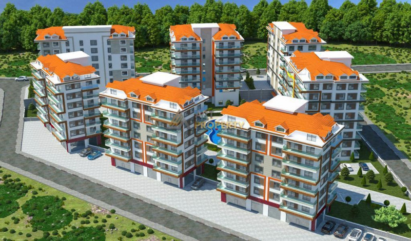 Квартиры 1+1 в новом проекте комплекса с собственной инфаструктурой в районе Авсаллар, 48м2 - Ракурс 12