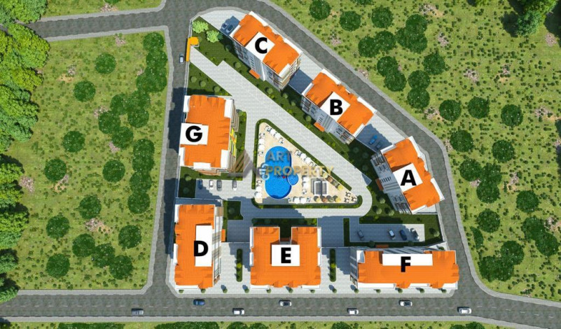 Квартиры 1+1 в новом проекте комплекса с собственной инфаструктурой в районе Авсаллар, 48м2 - Ракурс 23