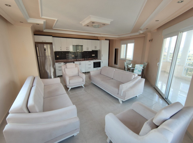 Меблированный дуплекс с видом на море и горы в районе Махмутлар, 150м - Ракурс 8