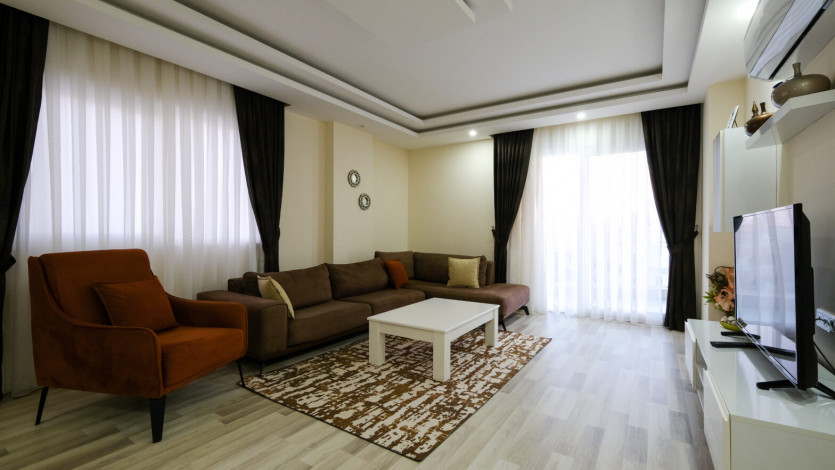 Частично меблированные апартаменты с видом на море и горы в районе Махмутлар, 100м - Ракурс 22