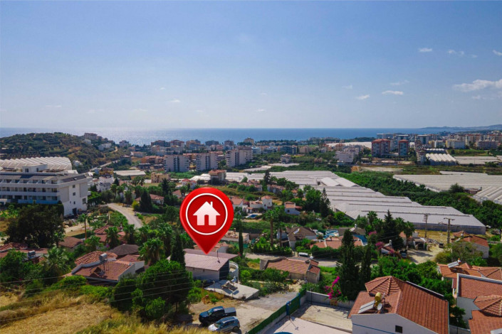 Просторная вилла 6+1 с видом на Cредиземное море в районе Тюрклер, 220 м2 - Ракурс 3