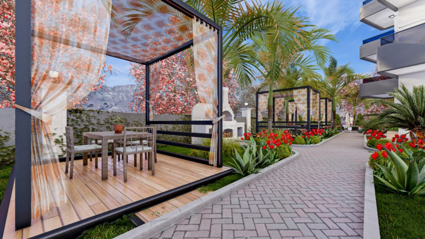 Новый проект с хорошей инфраструктурой в Махмутларе, 48-100 м2 - Ракурс 10