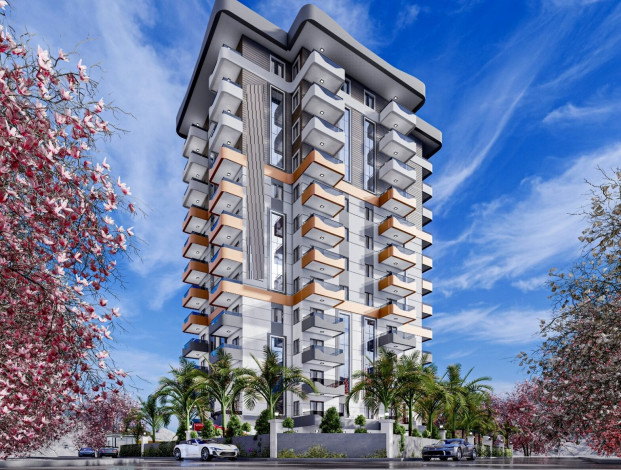 Новый проект с хорошей инфраструктурой в Махмутларе, 48-100 м2 - Ракурс 13